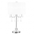 Catalina Glam White and Chrome Chandelier-style Crystal Accent Table Lamp