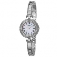 Burgi Women's Swiss Quartz Dial Silver-Tone Bracelet Watch