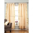 Misty Rose Tab Top Sheer Sari Curtain / Drape / Panel - Pair