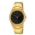 Casio Men's MTP-1130N-1A 'Classic' Gold-Tone Stainless Steel Watch - Black