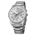 Akribos XXIV Men's Multifunction Tachymeter Stainless Steel Silver-Tone Bracelet Watch