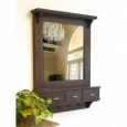 Bombay Brown Wall Mirror with Drawers and Hooks