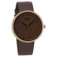 Dakota Wood Watch with Leather Band and Wood Dial