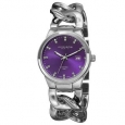 Akribos XXIV Women's Swiss Quartz Diamond-Accented Chain Link Silver-Tone Bracelet Watch