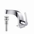 KRAUS Typhon Single Hole Single-Handle Bathroom Faucet with Matching Pop-Up Drain and Overflow in Chrome