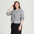 Women's Plus Size Varsity Bomber Jacket - Who What Wear Grey, Size 1x