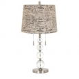 Stacked Acrylic/Glass Ball Beige Linen Shade 28-inch Twin Pull-chain Table Lamp (As Is Item)
