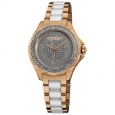Akribos XXIV Women's Rose-Tone-Gold/Silver Swiss Quartz Diamond/Ceramic Link-Bracelet Watch - Gold