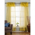 Olive Gold Rod Pocket w/ attached Valance Sheer Tissue Curtain/ /Panel-84
