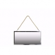 Stainless Steel Rectangular Mirror with Rope Hanger Small - Silver