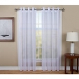 Tergaline Grommet Tailored Semi-Sheer Curtain Panel with Weighted Corded Bottom Hem