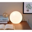 Small White Glass Globe Table Lamp