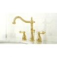 Three-Hole Polished Brass Widespread Bathroom Faucet