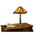 Tiffany-style Mission Aztec Table Lamp