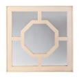 Off-white Wood Square Mirror with Octagonal Inset