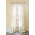 Manor Luxe Palermo Linen Look Sheer Rod Pocket Window Curtain, 52 by 96-Inch, Ivory, Single Panel