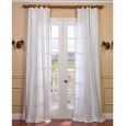 Exclusive Fabrics Signature Lily White Textured Silk Curtain Panel (As Is Item)