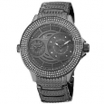 Joshua & Sons Men's Dazzling Swiss Quartz Diamond-Accented Black Bracelet Watch