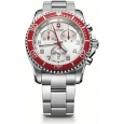 Swiss Army Men's Maverick GS Chrono Silver Dial Red Accent Watch - 241434