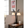 Turin Suspended Glass Shades Bronze Finish Modern 2-light Table Lamp