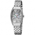 Akribos XXIV Women's Diamond Swiss Quartz Tonneau Silver-Tone Bracelet Watch
