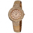 Burgi Women's Diamond-Accent-and-Crystal Water-Resistant Fashion Rose-Tone Watch