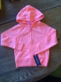 Girls Cherokee Hooded Bright Orange Pink Peach Zip Up Sweatshirt Jacket 18m