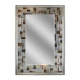 Headwest Windsor Tile Grey/Brown/Sage Glass Rectangle Wall Mirror
