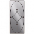 Metal Rectangular Wall Mirror with Diamond Design - Brown