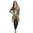 Women's Multicolor Rayon and Spandex Floral Pattern Tunic