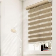 Chicology Free-Stop Cordless Zebra Roller Shade, Striped - Zebra, Sheer or Privacy - West Taupe