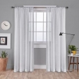 ATI Home Foil Belgian Linen Sheer Rod Pocket Curtain Panel Pair