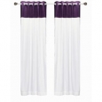 Signature White and Purple ring top velvet Curtain Panel - Piece