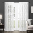 ATI Home Seville Embroidered Semi-Sheer Rod Pocket Window Curtain Panels
