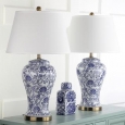 Safavieh Lighting 29-inch Spring White/ Blue Blossom Table Lamp (Set of 2)