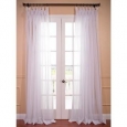 Exclusive Fabrics Extra Wide White Poly Voile Sheer Curtain Panel 96