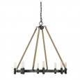 Savoy House Piccardy Rustic Black with Rope Accents 8-light Chandelier