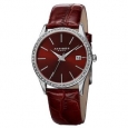 Akribos XXIV Women's Quartz Swarovski Crystal Leather Red Bracelet Watch
