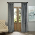 Exclusive Fabrics Natural Grey Velvet Blackout Curtain Panel