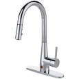 Single Handle Pull-down Deck Mounted Automatic Sensor Kitchen Faucet - Chrome/Clear