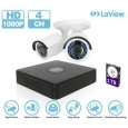 LaView LV-KT934HS2A5-T1 4-channel 1080P Full HD-Analog 1TB HDD Surveillance DVR with (2) 1080p Bullet Cameras