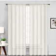Luxury Collection Solid Wide Rod Pocket Top Sheer Voile Curtain Panel Pair - 104 x 84