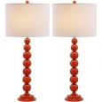 Safavieh Lighting 31-inch Jenna Stacked Ball Orange Table Lamps (Set of 2)