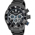Akribos XXIV Men's AKR512BK Large Stainless Steel Diver's Chronograph Black Bracelet Watch