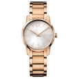 Calvin Klein City Women's K2G23646 Strap with Silver Dial Stainless Steel Rose Gold PVD Coated Watch