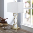 The Estelle Gold-tone Table Lamp with Rectangular Shade