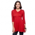 24/7 Comfort Apparel Women's V-neck Tunic- Plus Size Included