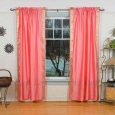 Pink Rod Pocket Sheer Sari Curtain / Drape / Panel - Piece