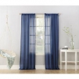 No. 918 Ladonna Blue Semi-sheer Rod Pocket Curtain Panel