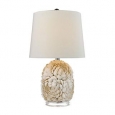 Dimond Natural Shell Off-white Linen Shade Table Lamp (As Is Item)